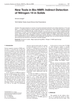New Tools in Bio-NMR: Indirect Detection of Nitrogen