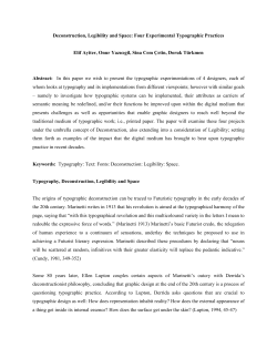 Deconstruction, Legibility and Space