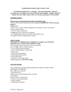 Classroom supply lists