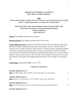 Dust Bowl Lesson Module - University of Northern Iowa