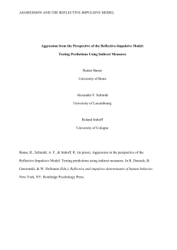 AGGRESSION AND THE REFLECTIVE