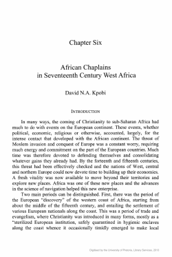 Chapter Six African Chaplains in Seventeenth Century West Africa
