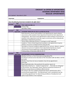 Checklist for Academic Department Head Appointment Letter
