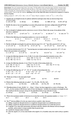 CHM 2045 Exam 2 - Teaching Center