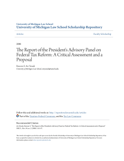 The Report of the President`s Advisory Panel on Federal Tax Reform