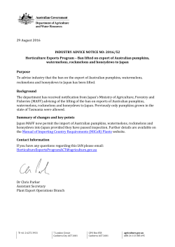 29 August 2016 INDUSTRY ADVICE NOTICE NO: 2016/52