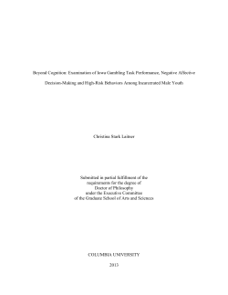 Beyond Cognition: Examination of Iowa Gambling Task