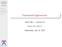 Generalized Eigenvectors