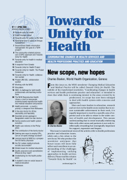 Towards Unity for Health - World Health Organization