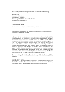 Educating the reflective practitioner and vocational Bildung