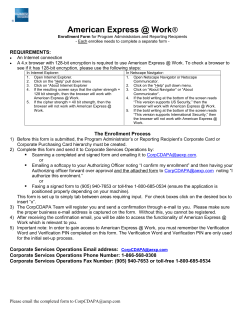American Express @ Work&reg; &ndash; Enrollment Form
