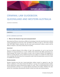 CRIMINAL LAW GUIDEBOOK: QUEENSLAND AND WESTERN