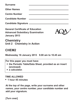 A-level Chemistry Modified question paper Unit 02