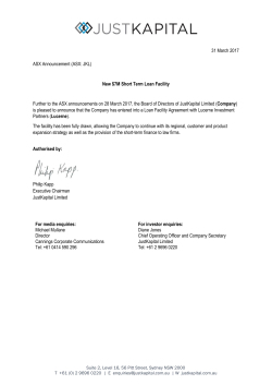 31 March 2017 ASX Announcement (ASX: JKL) New $7M Short