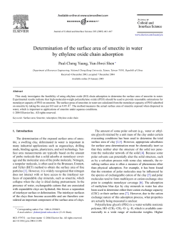 Determination of the surface area of smectite in water by ethylene