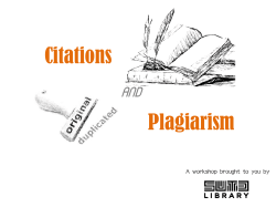 Citations and Plagiarism