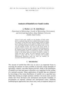Analysis of Rainfall over Saudi Arabia