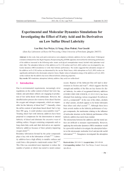 Experimental and Molecular Dynamics Simulations for Investigating
