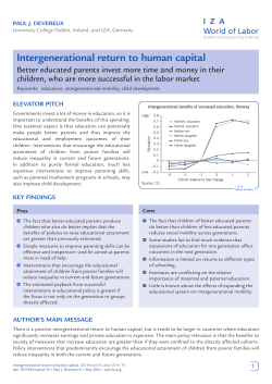 Intergenerational return to human capital
