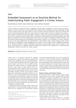 Embedded Assessment as an Essential Method for Understanding