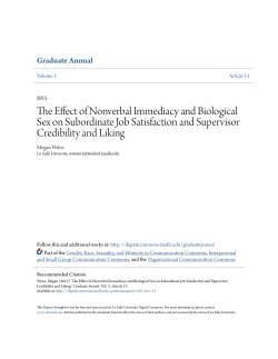 The Effect of Nonverbal Immediacy and Biological Sex on
