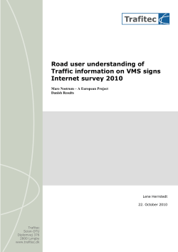 Road user understanding of Traffic information on VMS
