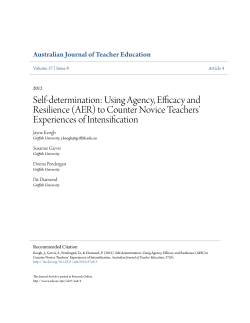 Self-determination: Using Agency, Efficacy and