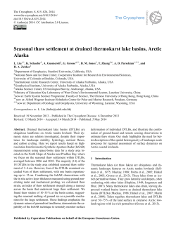 Seasonal thaw settlement at drained thermokarst