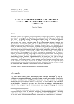 Constructing membership in the in-group: Affiliation and resistance