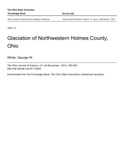 Glaciation of Northwestern Holmes County, Ohio