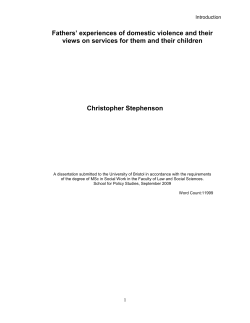 Fathers` Experiences of Domestic Violence