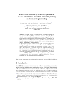 Static validation of dynamically generated HTML documents based