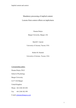 Standardized meanings and context-dependent processes: Lessons