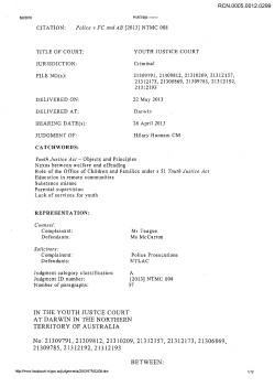 Exh.337.024 &ndash; Police v FC and AB [2013] NTMC 008 [PDF 880KB]