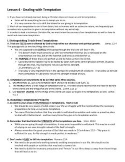 Lesson 4 - Dealing with Temptation