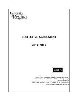 URFA-APT collective agreement 2014-2017