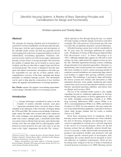 Zebrafish Housing Systems: A Review of Basic