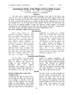 Anatomical Study of the Digits of Fore limbs in goat