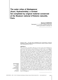 The water mites of Madagascar (Acari, Hydrachnidia): a revised list