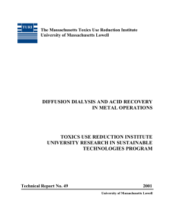 Diff Dialysis and Acid Recov in Metal Ops