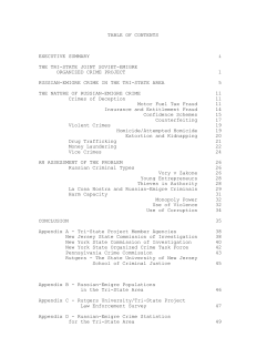 TABLE OF CONTENTS EXECUTIVE SUMMARY i