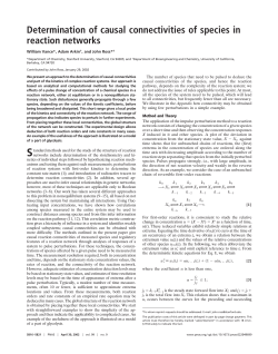 Determination of causal connectivities of species in reaction networks