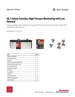 SIL 3 Safety Function: High Pressure Monitoring with Low Demand