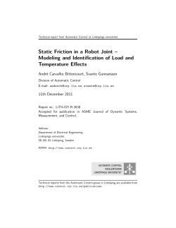 Static Friction in a Robot Joint &ndash; Modeling and Identification