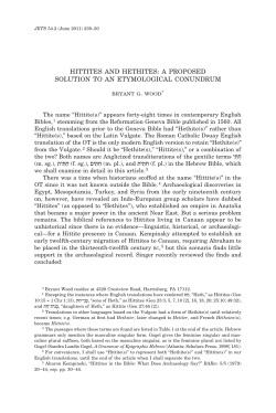 hittites and hethites: a proposed solution to an etymological