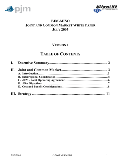 MISO-PJM Joint and Common Market White Paper