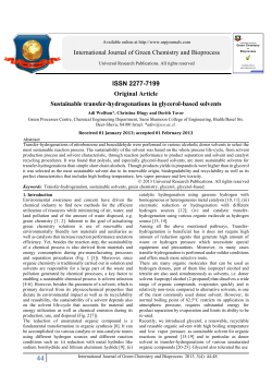 Sustainable transfer-hydrogenations in glycerol