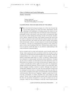 Class in Political and Social Philosophy