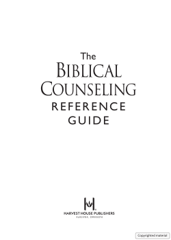 The Biblical Counseling Reference Guide