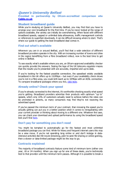 Broadband Guide - Queen`s University Belfast